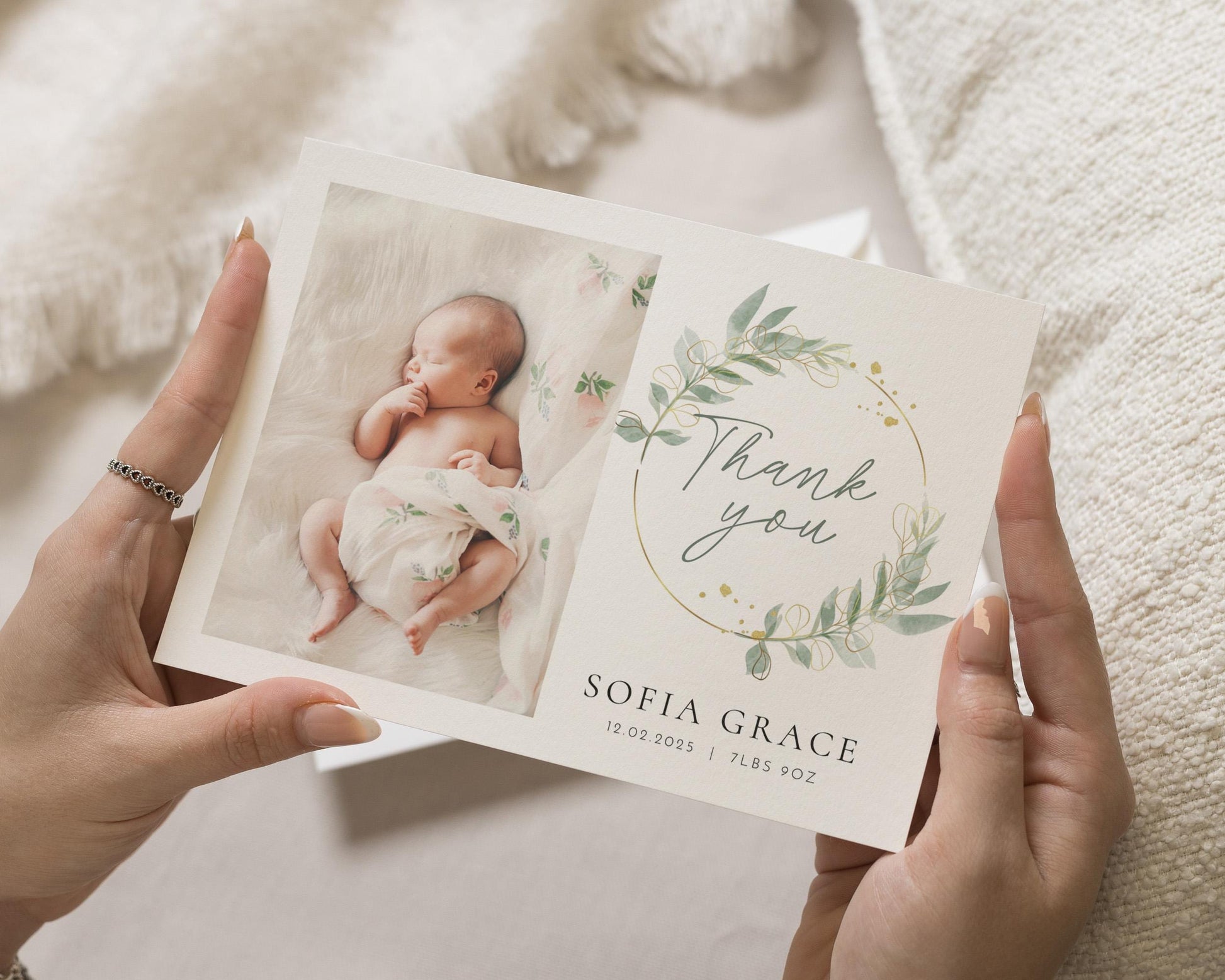 Baby Photo Thank You Cards, Cute New Baby Cards Thank You, Personalised Thank You Cards New Baby Girl, Postcard Thankyou Card, Baby Boy Card
