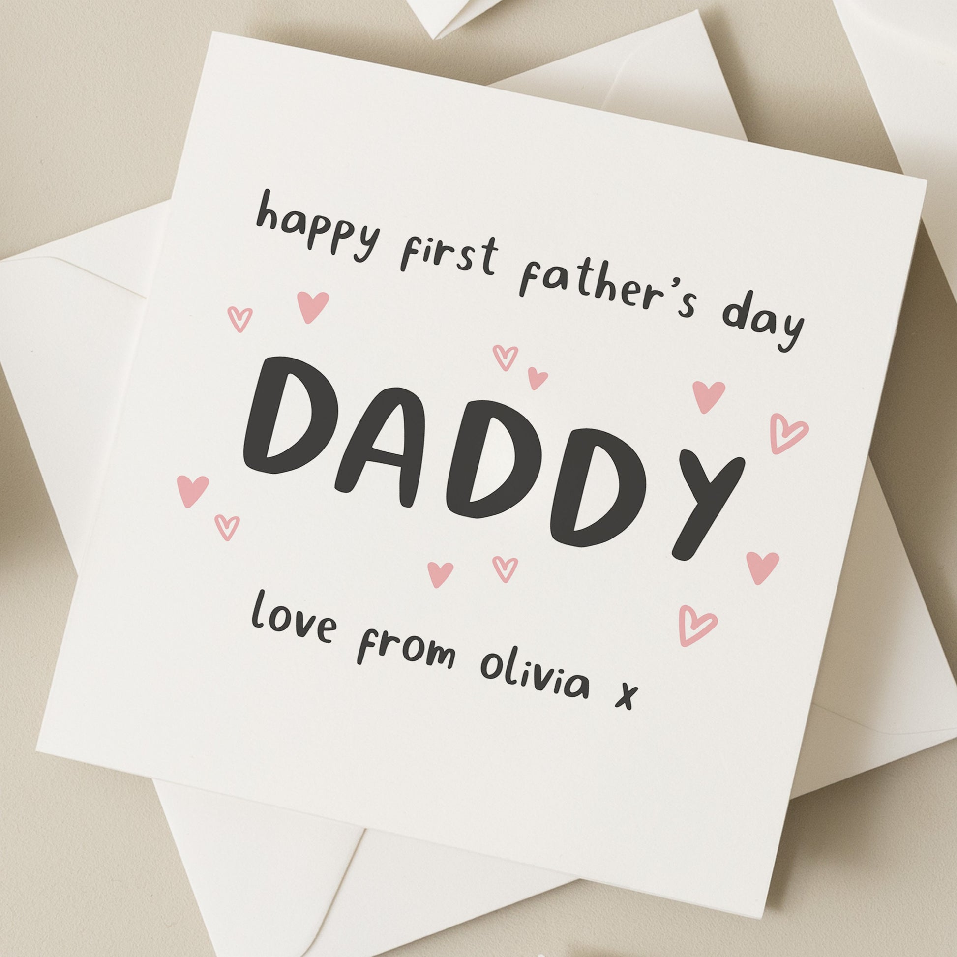 Personalised First Fathers Day Card, Cute 1st Father&#39;s Day As My Daddy Card, 2024 Baby First Fathers Day Card, First Fathers Day Gift