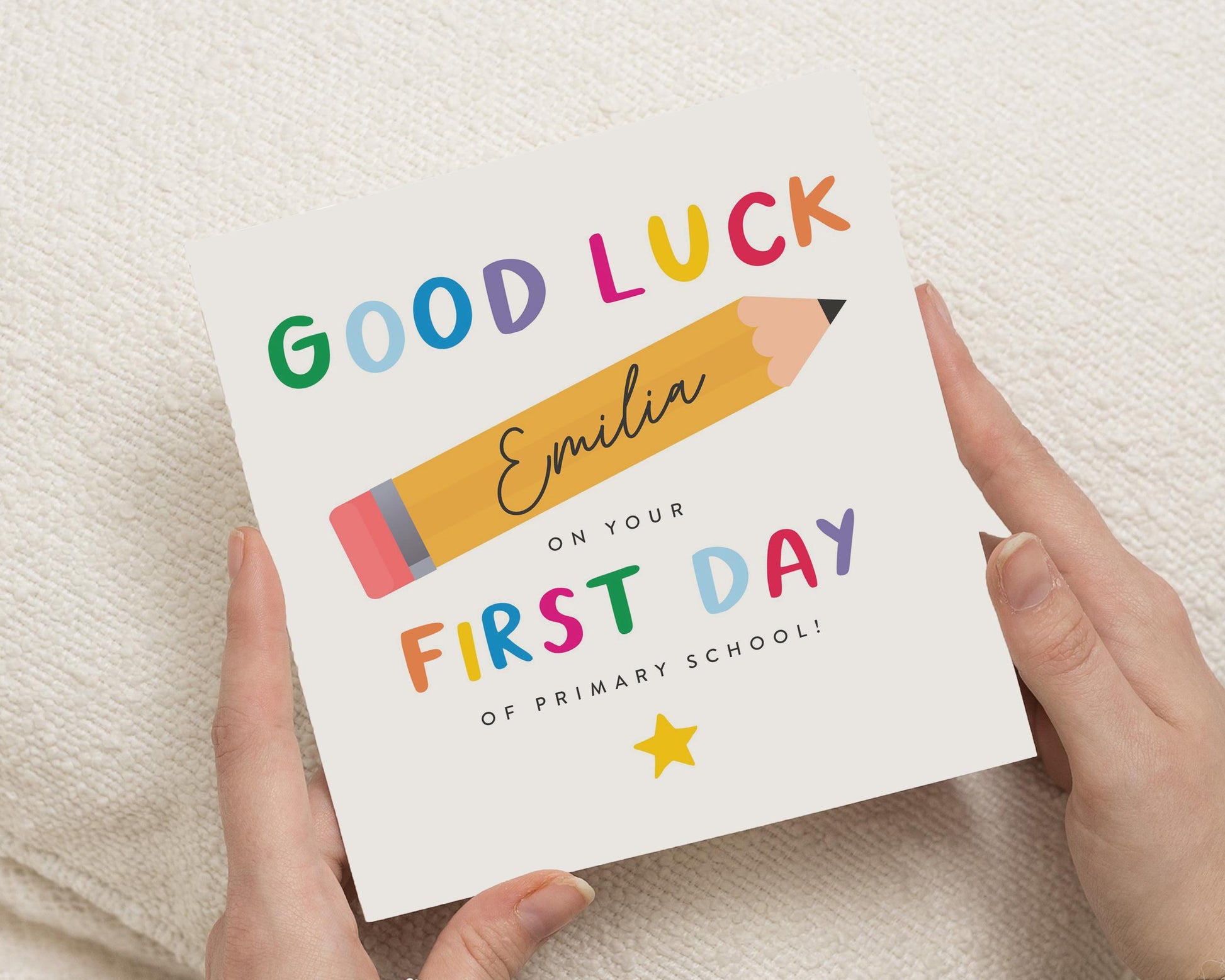 Good Luck Card for First Day of School, Personalised Good Luck Card, Good Luck Card for Boy or Girl, Primary School Card