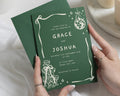 Forest Green Wedding Invitations, Celebration Wedding Invites, Disco Ball Party Stationery, Personalised Wedding Invitations