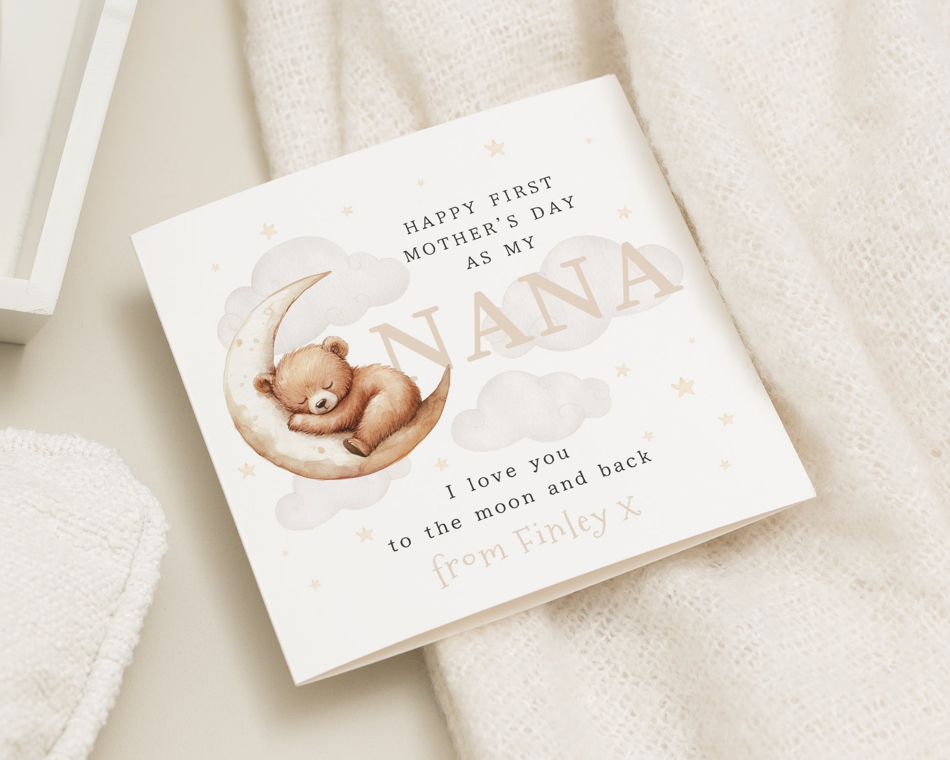 First Mothers Day Card for Nana, Mothers Day Card from Grandchild, Personalised Nana Card, Cute Bear Card, Mothers Day Card for Her