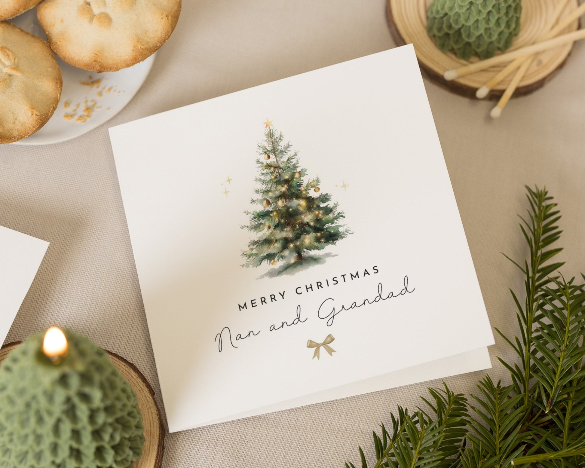 Christmas Card for Nan and Grandad, Merry Christmas Card, Personalised Christmas Card, Grandparents Christmas Card, Festive Card