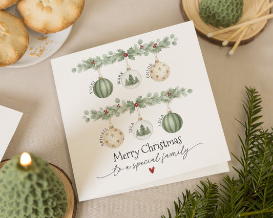 Christmas Card for Family, Personalised Family Christmas Card, Special Family Christmas Card, Custom Christmas Card