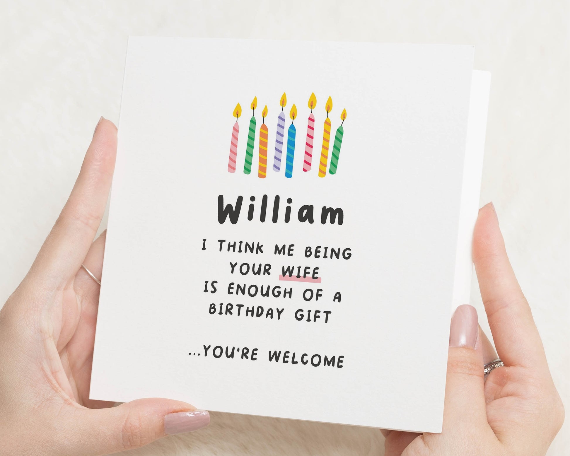 Birthday Card for Husband, Husband Birthday Card, Funny Birthday Card for Him, Personalised Birthday Card, Birthday Card from Wife