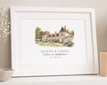Personalised Wedding Venue Print, Custom Watercolour Venue Illustration, Wedding Gift, Anniversary Gift, Couple Wall Art