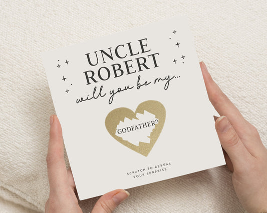 Will You Be My Godfather Card, Scratch to Reveal Card, Personalised Godfather Card, Godparent Proposal Card, Christening Card, Baptism Card
