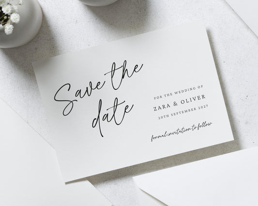 Personalised Save the Date Card, Wedding Save the Date Card, Simple Save the Date, Custom Save the Date Card, Minimal Save the Date