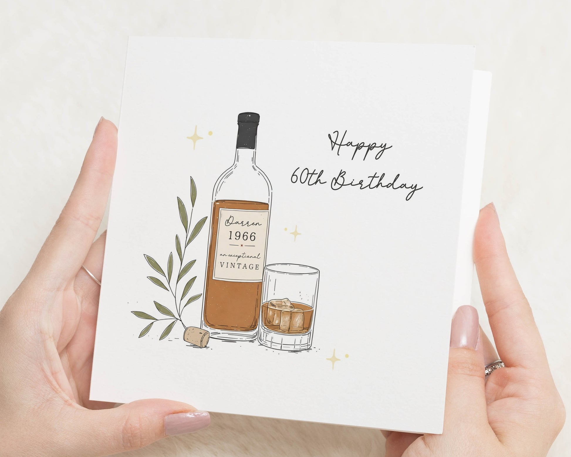 60th Birthday Card for Him, Personalised 60th Birthday Card, Whisky Birthday Card, Dad Husband Grandad Sixty Birthday Card for Men