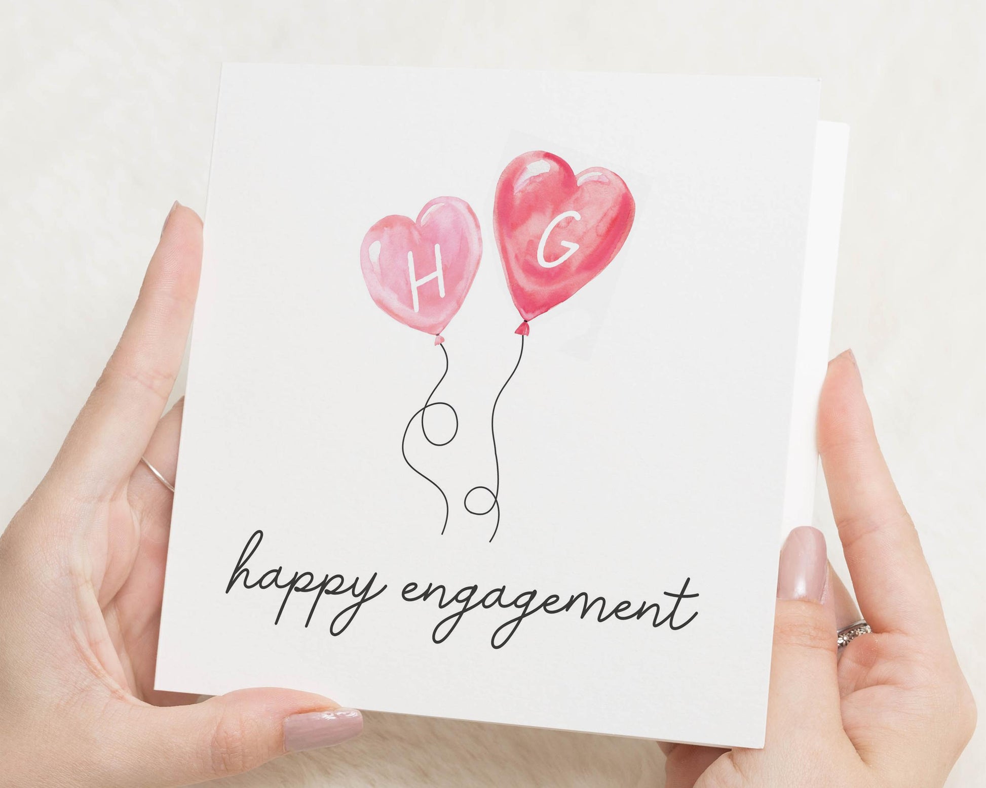 Engagement Card, Personalised Engagement Card, Engagement Card for Couple, Custom Initials Engagement Card, Cute Engagement Card