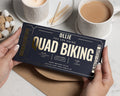 Personalised Quad Biking Gift Voucher, Birthday Experience Gift, Scratch To Reveal, Custom Adventure Voucher, Gold Foil