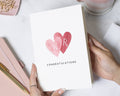 Personalised Congratulations Card, Engagement Card for Couple, Wedding Card, Anniversary Card, Custom Initials Card, Hearts Card