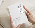 Minimalist Wedding Invitations, Black and White Typography Wedding Invite, Simple Elegant Personalised Flat Invitation Suite