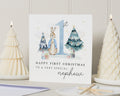 1st Christmas Card for Nephew, First Christmas Card, Baby Nephew Christmas Card, Cute Christmas Card for Boy, Rabbit Christmas Card