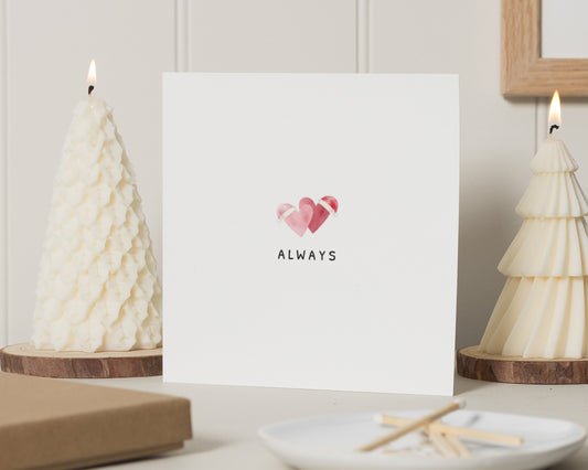 Christmas Card, Romantic Christmas Card, Always Card, Card for Her, Card for Him, Minimalist Christmas Card, Cute Christmas Card, Love Card