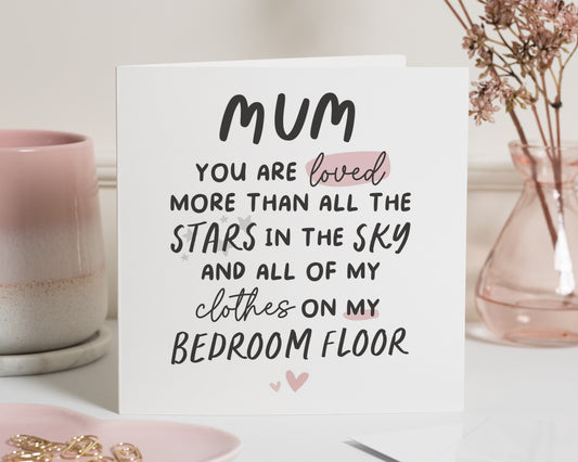 Birthday Card for Mum, Funny Mum Birthday Card, Birthday Card for Her, Mum Card, Birthday Card from Daughter, Mum You Are Loved Card