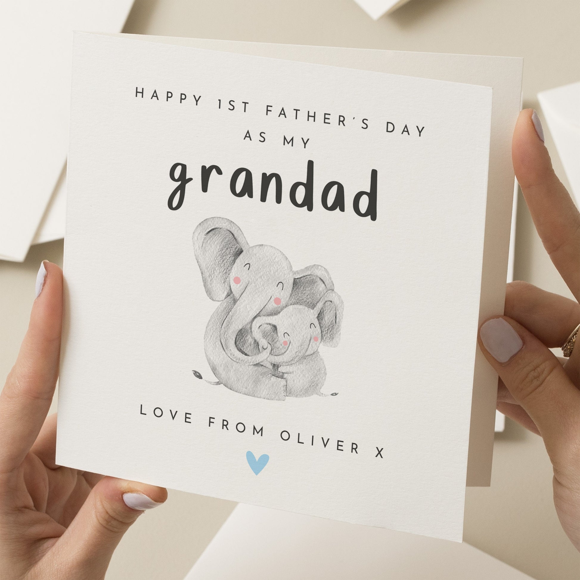 Personalised First Father&#39;s Day As My Grandad Card, 1st Fathers Day Card, Baby First Fathers Day Card, First Fathers Day Gift, For Grandad