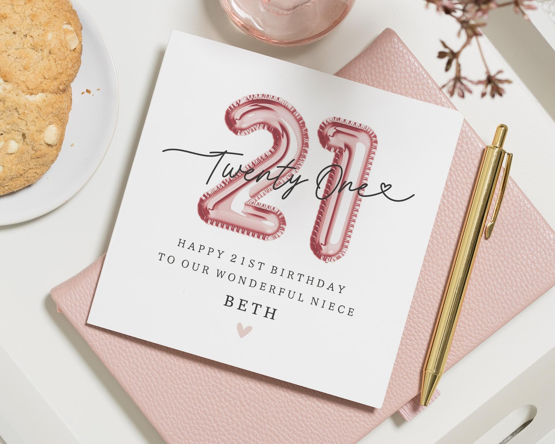 21st Birthday Card for Niece, Personalised 21st Birthday Card, Birthday Card for Her, 21st Birthday Card for Daughter, Cute Birthday Card