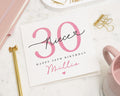 30th Birthday Card for Niece, Personalised Niece Birthday Card, 30th Birthday Card for Her, Pink Glitter Effect Niece Card