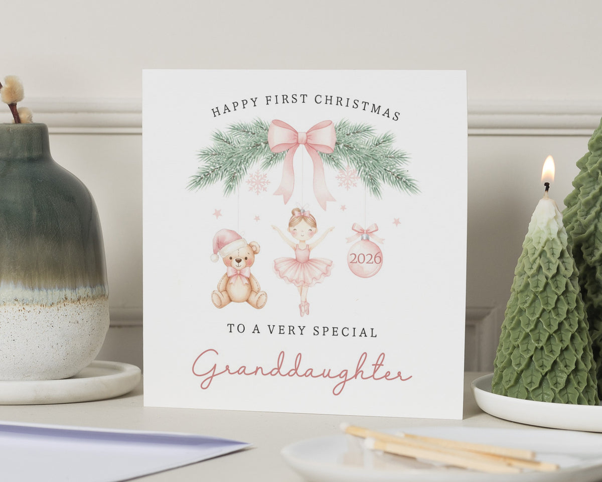 First Christmas Card for Granddaughter 2026, 1st Christmas Card for Baby Girl, Granddaughter Christmas Card, Cute Christmas Card