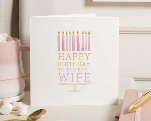Birthday Card for Wife, Wife Birthday Card, Romantic Birthday Card, Happy Birthday Card for Her, Simple Birthday Card, Best Wife Card