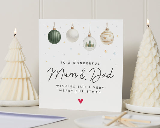 Christmas Card for Mum and Dad, Merry Christmas Card, Parents Christmas Card, Christmas Card for Family, Personalised Christmas Card
