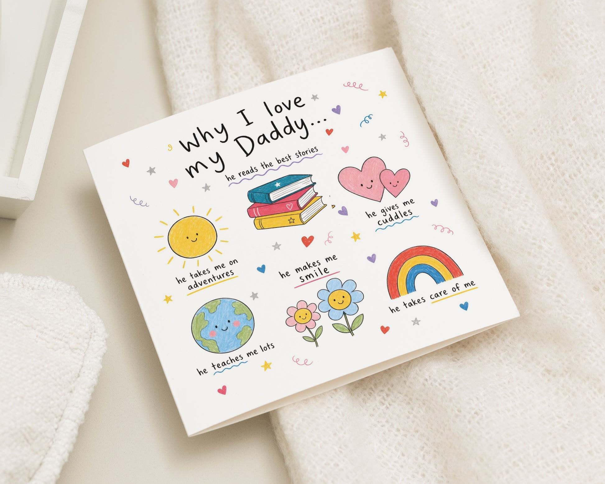 Father's Day Card for Daddy, Daddy Card from Kids, Why I Love My Daddy Card, Dad Birthday Card, Cute Daddy Card from Child