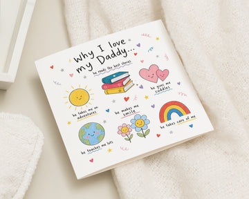 Father's Day Card for Daddy, Daddy Card from Kids, Why I Love My Daddy Card, Dad Birthday Card, Cute Daddy Card from Child