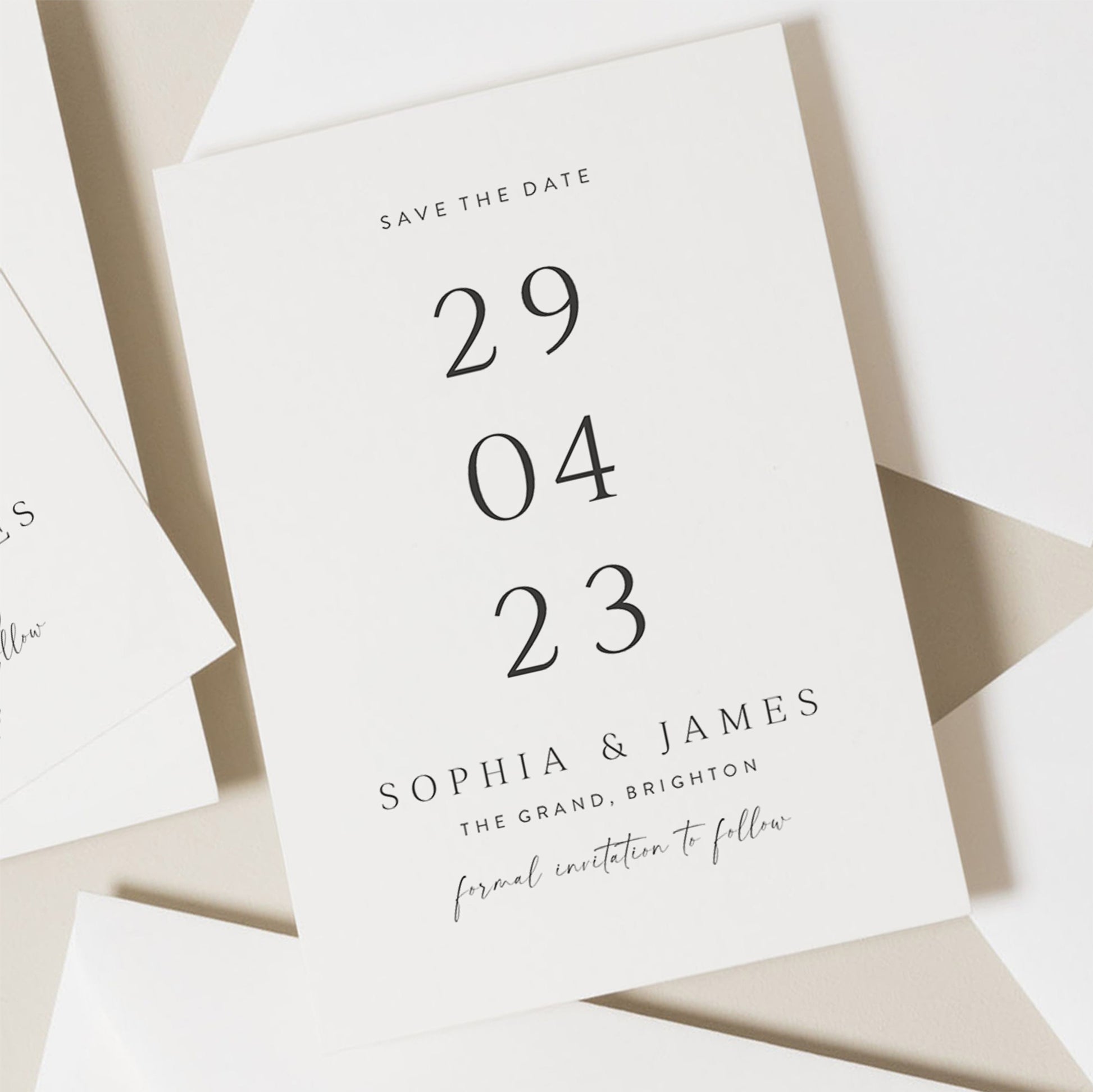 Modern Save Our Date Wedding, Minimalist Save The Date Cards, Simple Save The Dates, Wedding Cards With Envelopes, Typography Save The Date