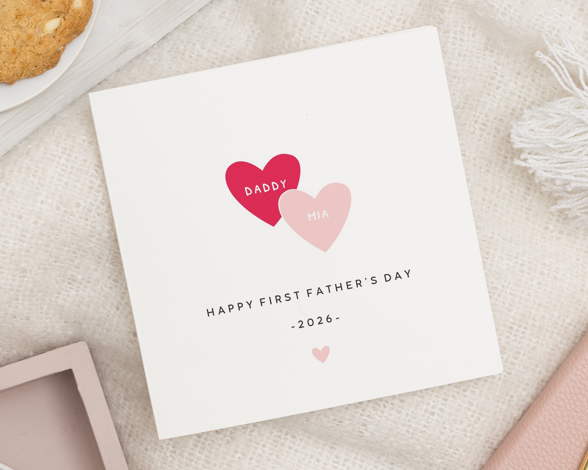 First Fathers Day Card, Personalised Fathers Day Card from Baby, Daddy Card, New Dad Card, Custom Fathers Day Card, Heart Design Card
