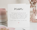 Birthday Card for Mum, Mum Birthday Card, Birthday Card for Her, Personalised Mum Card, Poem Birthday Card, Simple Birthday Card