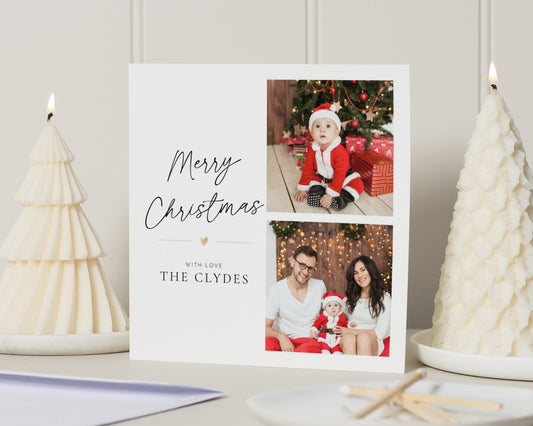 Personalised Photo Christmas Card, Square Christmas Card, Merry Christmas Card, Family Photo Card, Custom Christmas Card