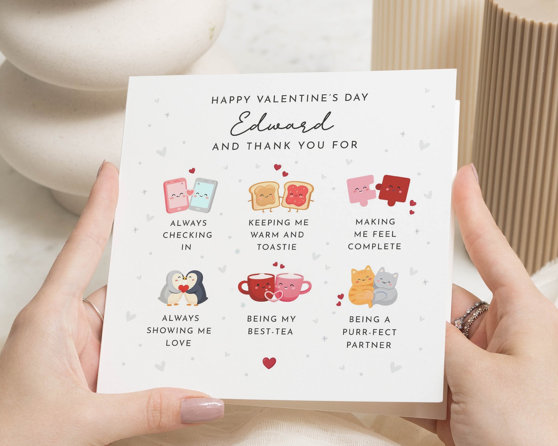 Funny Valentines Day Card, Pun Valentines Card, Personalised Cat Card, Cute Card for Him, Purrfect Partner Card, Card for Her