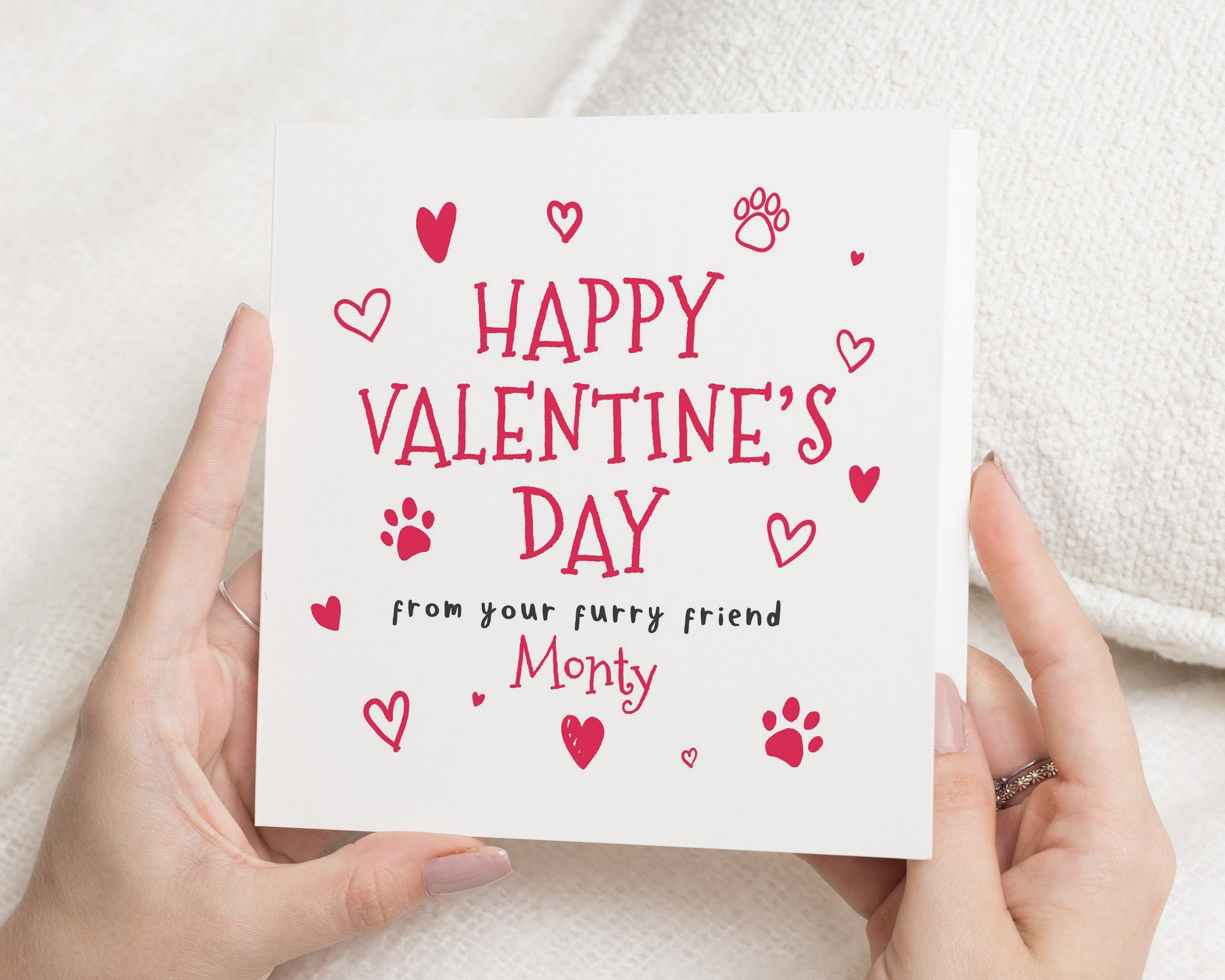 Valentines Day Card from the Dog, Personalised Valentines Card, Valentines Card for Her, Valentines Card for Him, Cute Dog Card