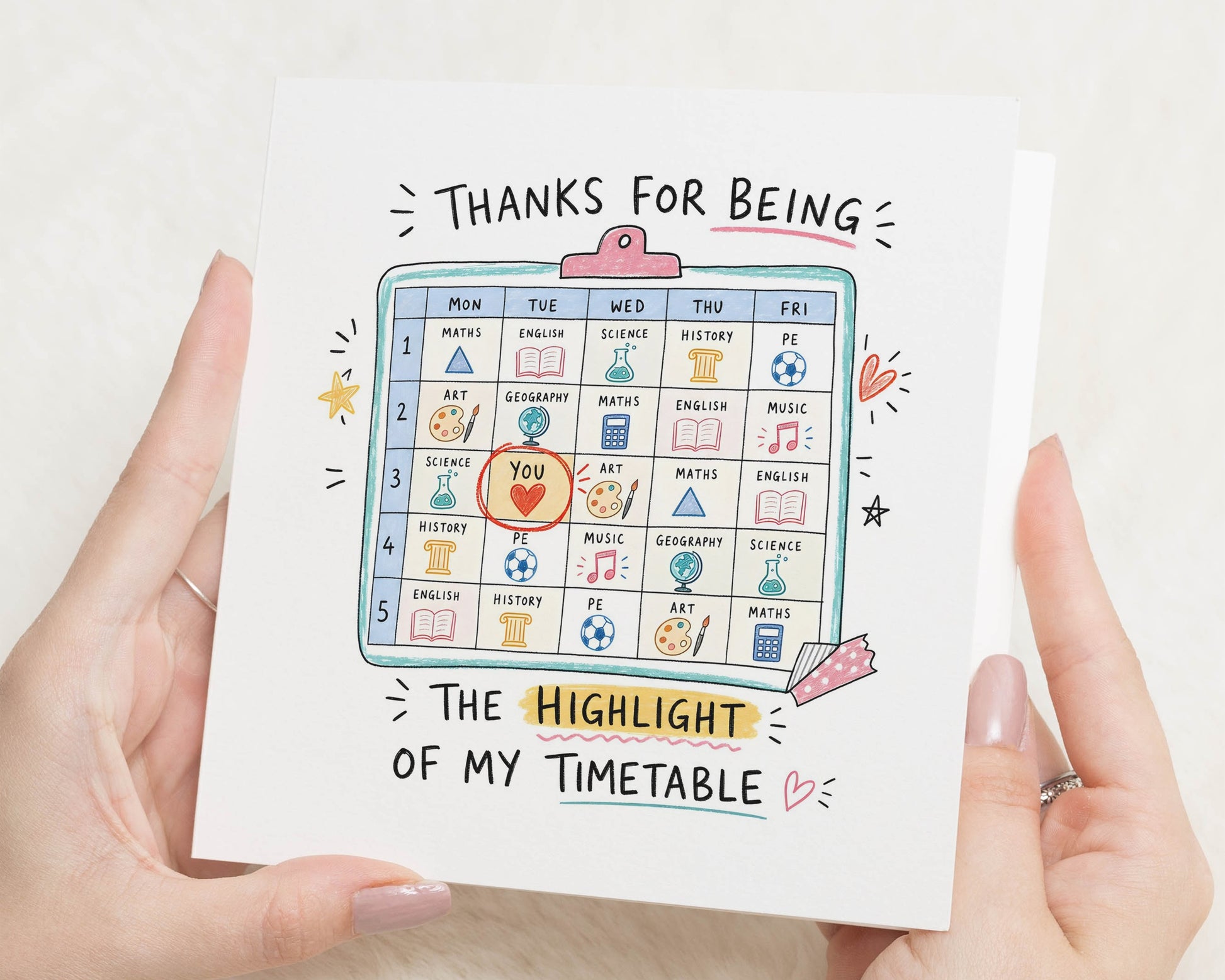 Teacher Thank You Card, Thank You Teacher Card, School Thank You Card, Teacher Appreciation Card, End of Term Card for Teacher