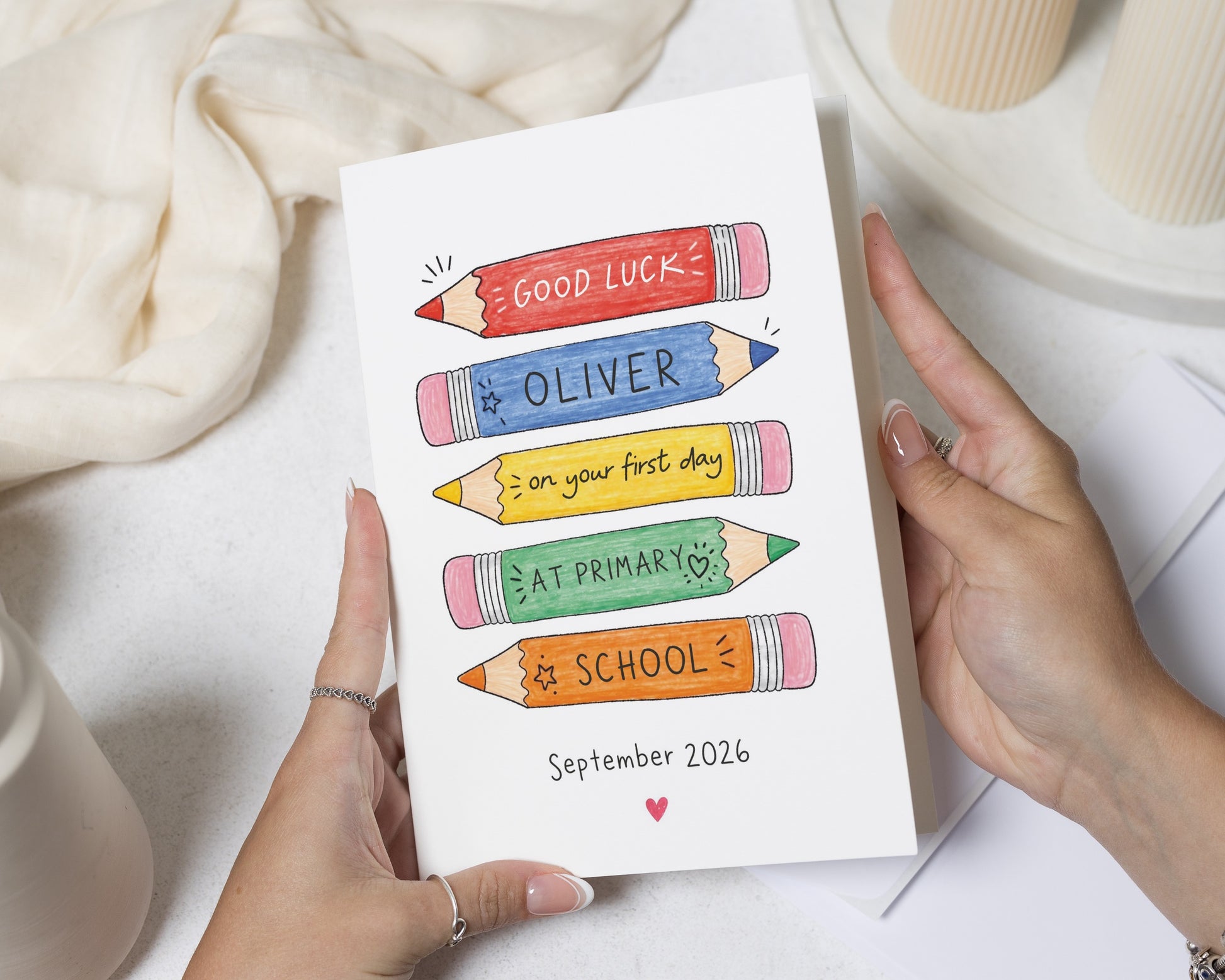 First Day at School Card, Good Luck Card for School, First Day at Primary School Card, Personalised School Card for Child, New School Card