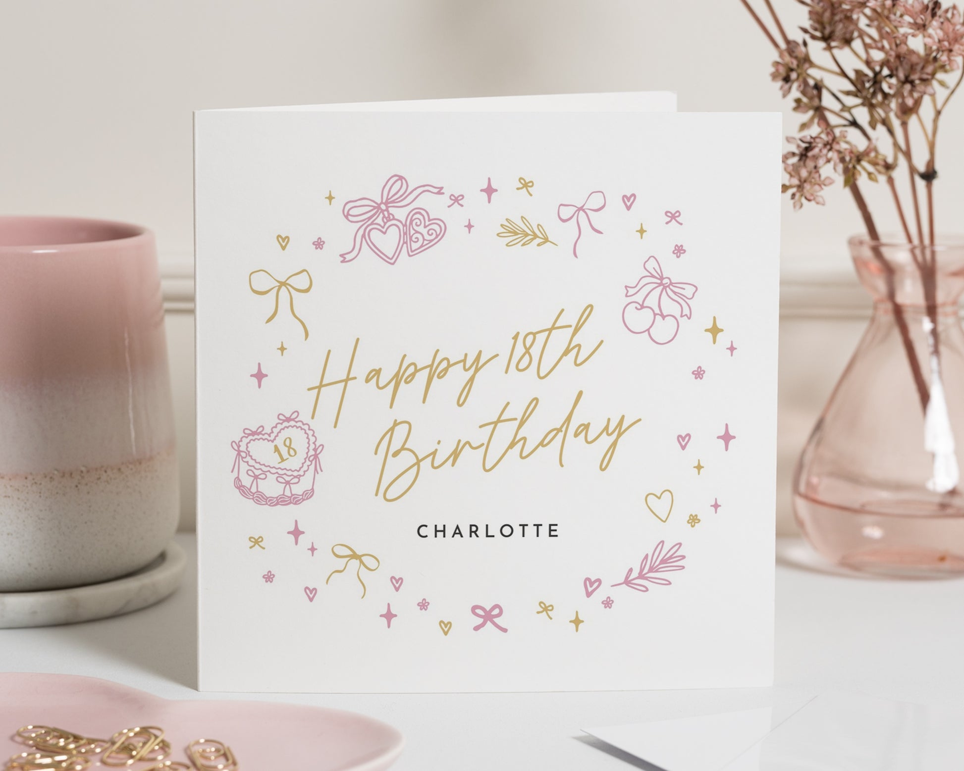 18th Birthday Card, Personalised 18th Birthday Card for Her, Daughter 18th Birthday Card, Birthday Card for Friend, Sister Card