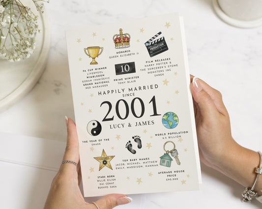Silver Wedding Anniversary Card, 25th Anniversary Card, Personalised Anniversary Card, 25 Years Married Card for Husband or Wife