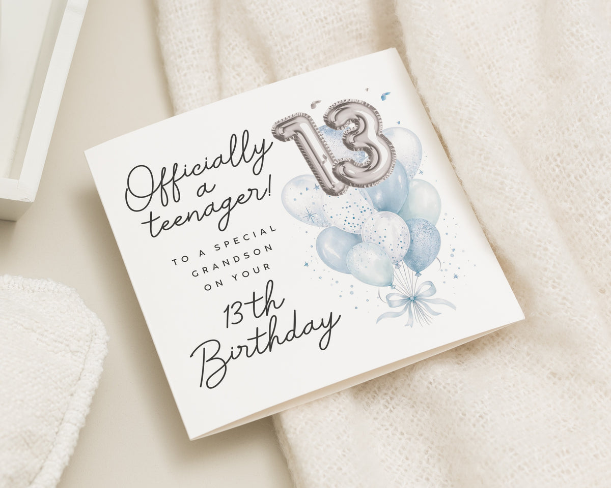 13th Birthday Card for Grandson, Grandson 13th Birthday Card, Teenage Boy Birthday Card, Birthday Card for Grandson, 13th Birthday Cards