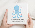 Valentines Day Card, Cute Valentines Card, Octopus Card, Valentines Card for Him, Valentines Card for Her, I Love You Card, Romantic Card