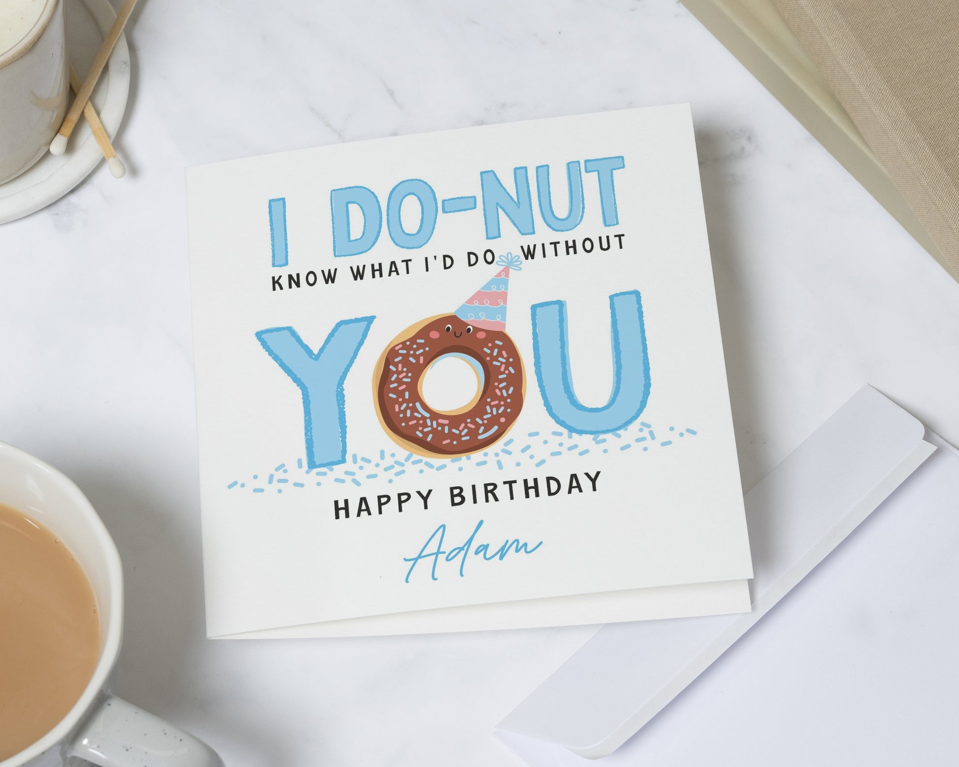 Birthday Card for Friend, Funny Birthday Card, Personalised Birthday Card, Donut Birthday Card, Birthday Card for Him, Birthday Card for Her