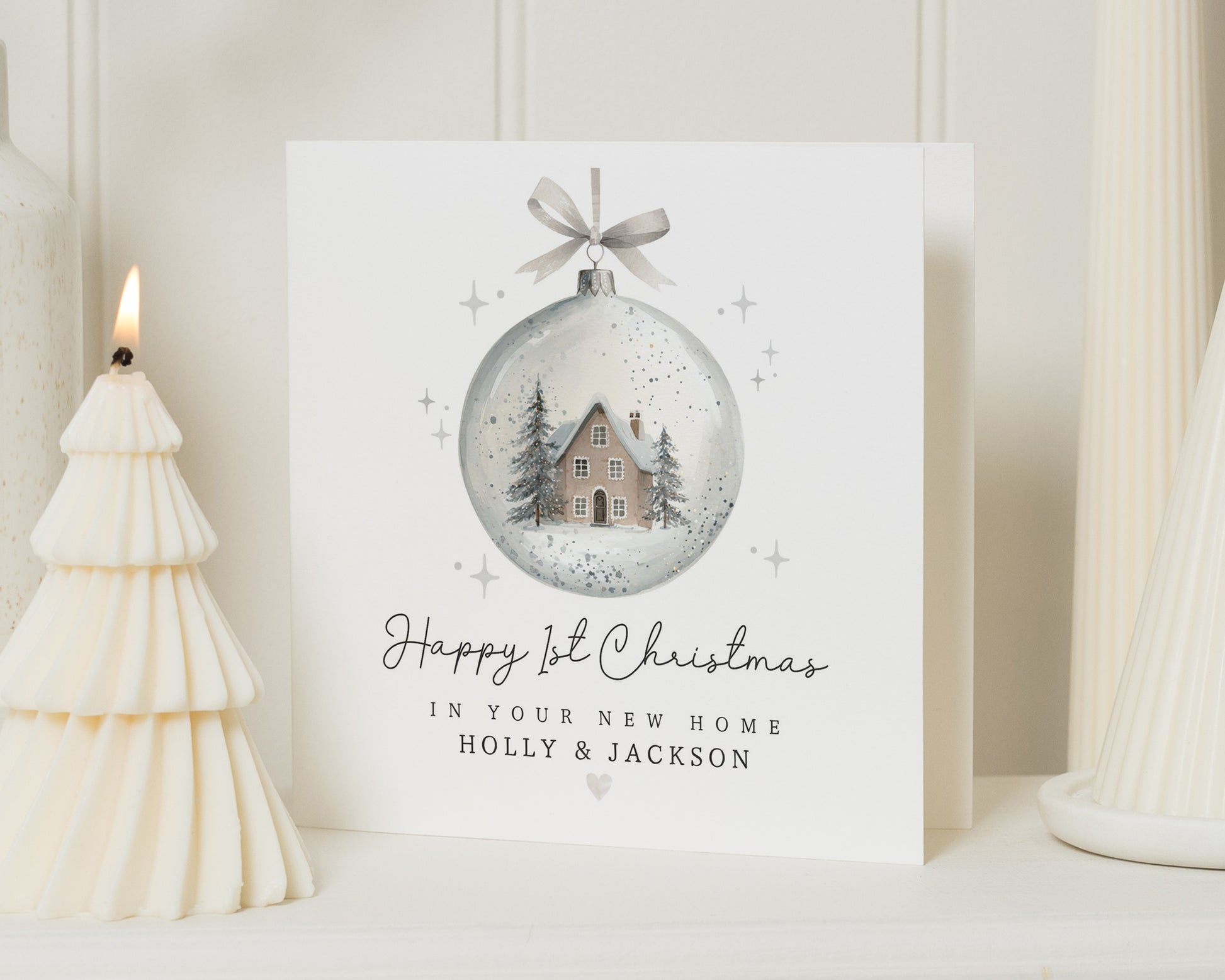 First Christmas In New Home Card, Personalised Christmas Card, New Home Christmas Card, 1st Christmas Card, Bauble Card
