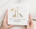 1st Fathers Day Card Daddy, First Fathers Day Card, Fathers Day Card from Baby, Animal Safari Card, Personalised Fathers Day Card