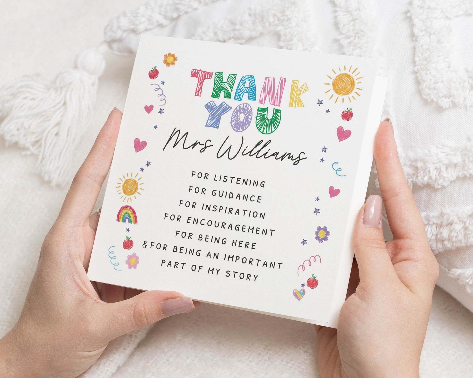 Teacher Thank You Card, Personalised Teacher Card, Thank You Card for Teacher, Teaching Assistant Card, End of Term School Thank You Card