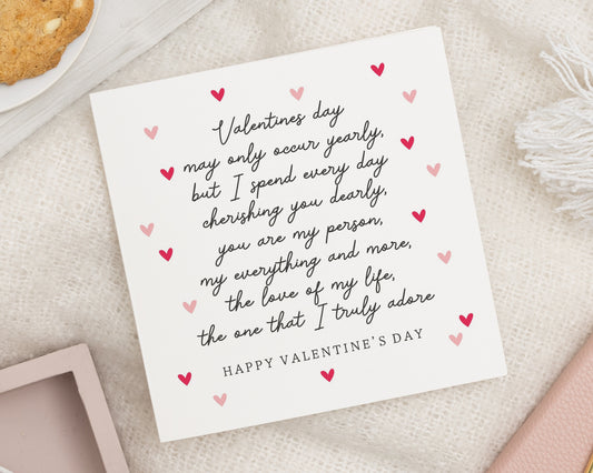 Valentines Day Card, Romantic Valentines Card, Valentines Card for Her, Valentines Card for Him, Poem Valentines Card, Love Card