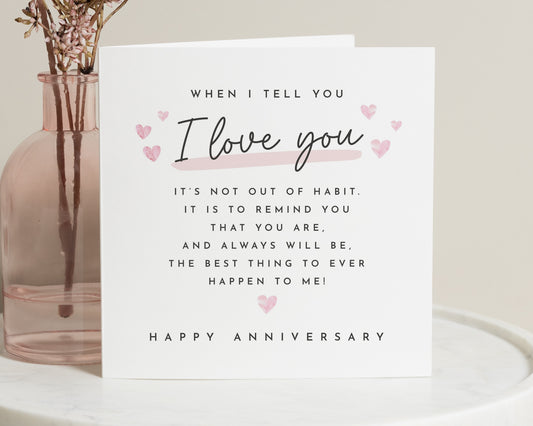 Anniversary Card, I Love You Card, Romantic Anniversary Card, Anniversary Card for Husband, Wife, Partner, Cute Love Card