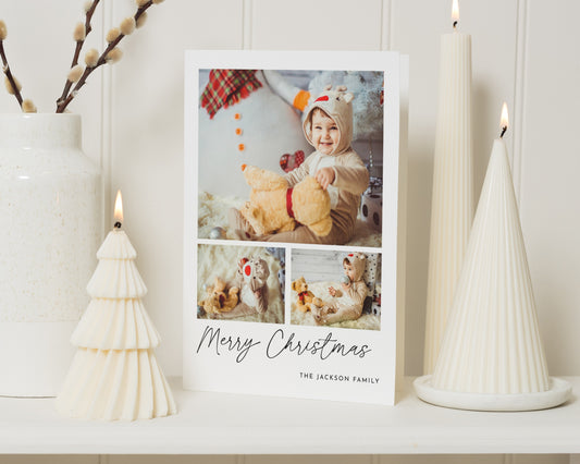 Personalised Photo Christmas Card, Pack of Christmas Cards, Pack of 10, 20, 50 or 100, Family Christmas Card, Folded Card