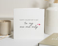 Valentines Day Card for Partner, One and Only Valentines Card, Romantic Valentines Card for Him or Her, Simple Valentine Card