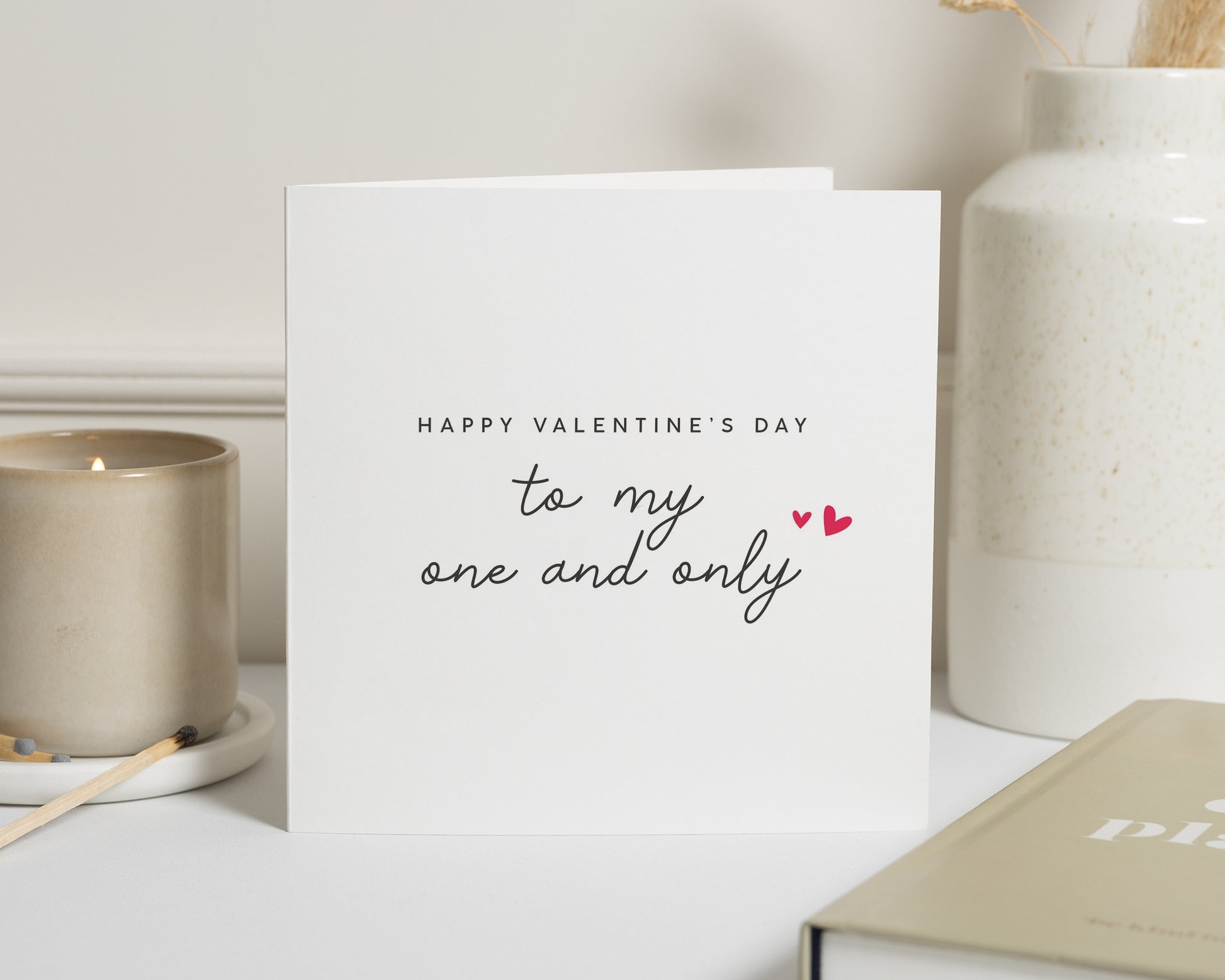 Valentines Day Card for Partner, One and Only Valentines Card, Romantic Valentines Card for Him or Her, Simple Valentine Card