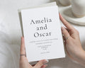 Simple Minimalist Wedding Invitations, Elegant Black and White Typography Wedding Invites, Personalised Wedding Invitation Suite