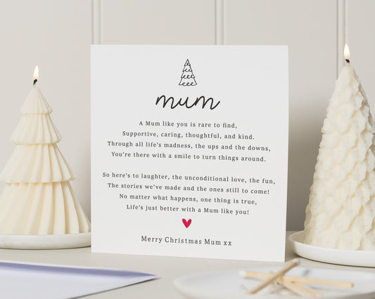 Christmas Card for Mum, Mum Christmas Card, Christmas Card for Her, Personalised Christmas Card, Cute Christmas Card for Mum